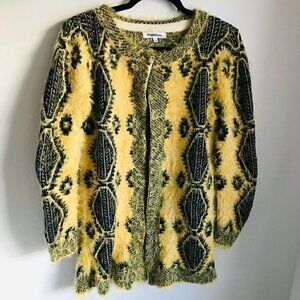 Violetruby Black Yellow Knit long line Eyelash Sweater Size S